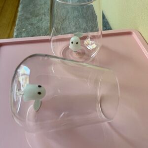 Clear Glasses with White Ghost Design